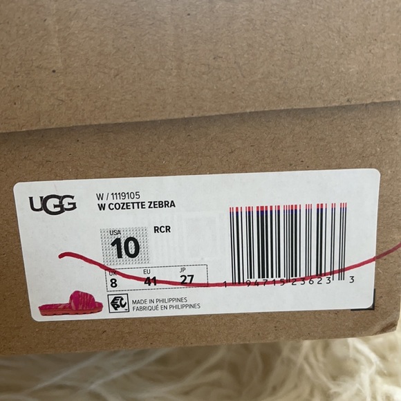 NIB Ugg Cozette Pink Zebra Slippers - Picture 4 of 7